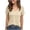 Khaki, variant on Women's V-Neck Blouse Top, Short Sleeve Cinched Waist Casual T-shirts White 2XL