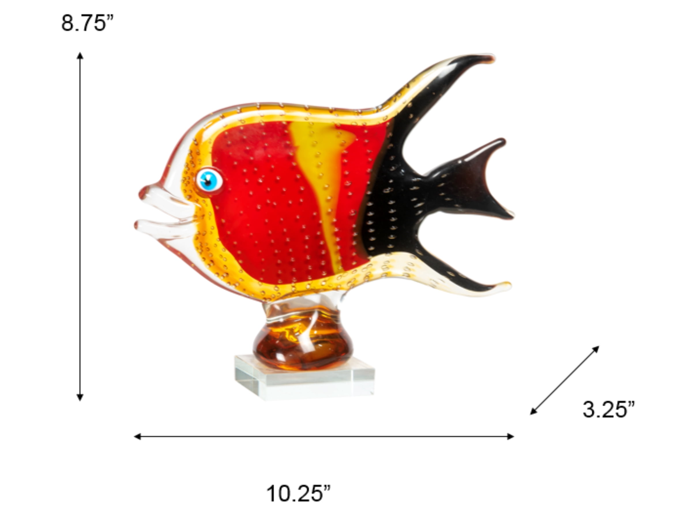 Dale Tiffany 8.75" Tall Bora Fish Art Glass Handcrafted Murano-Style Figurine