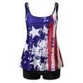 thumbnail image 4 of Swim Suits for Women 2024 Tankini Two Piece Bathing Suits 4Th of July Printed Long Torso Tank Tops with Boyshorts Swimwear, 4 of 5