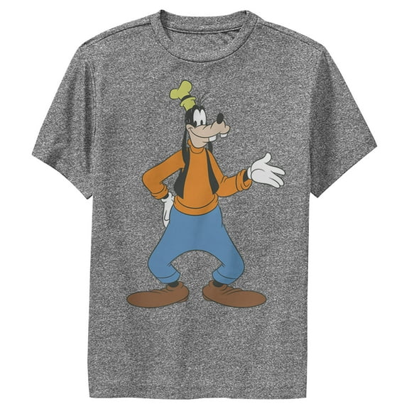 Boy's Mickey & Friends Goofy Wave  Performance Graphic Tee Charcoal Heather X Large