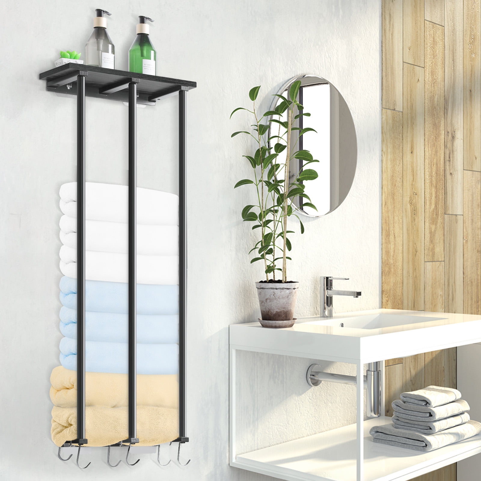 Towel Racks for Bathroom, Towel Rack Holder Wall Mounted Towel Storage