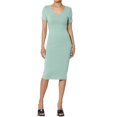 thumbnail image 1 of TheMogan Robe Midi Moulante en Jersey de Coton Extensible à Manches Courtes pour Femmes, 1 of 6