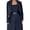 Dark Blue, variant on Women's Business Outfit Cropped Blazer And Strapless Tube Top Jumpsuits 2 Piece Suit Set Belted Wide Leg Romper Fall Casual Office Work Clothes