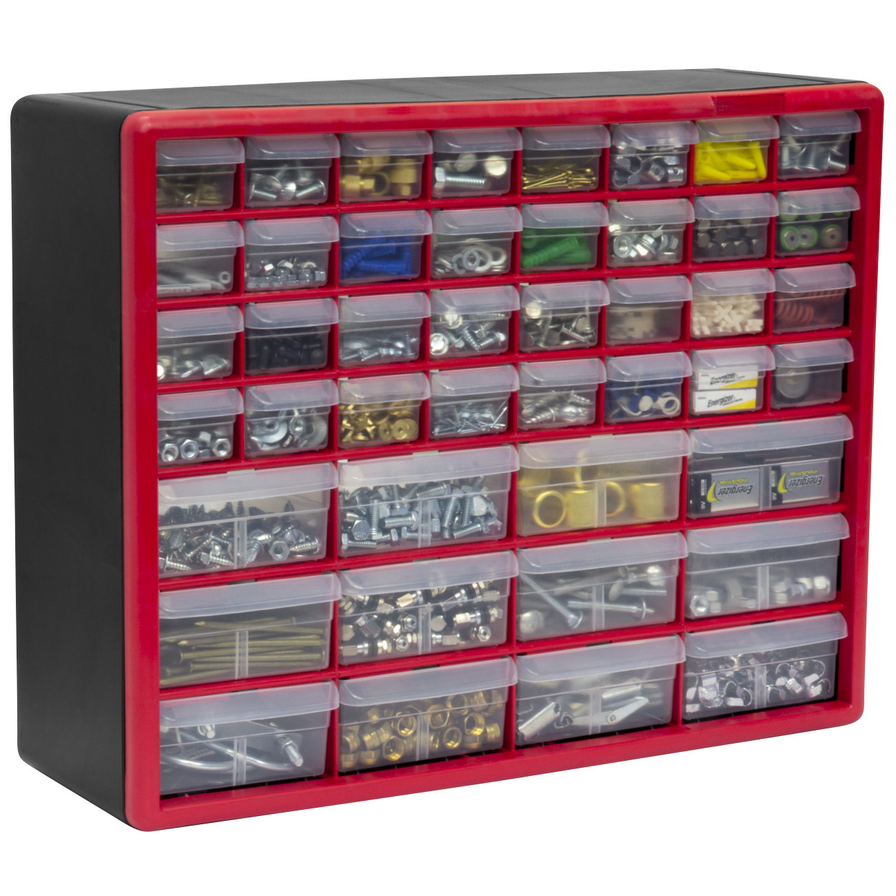 Akro-Mils 44 Drawer Plastic Cabinet Storage Organizer with Drawers for Hardware, Small Parts, Craft Supplies, Red - image 4 of 11
