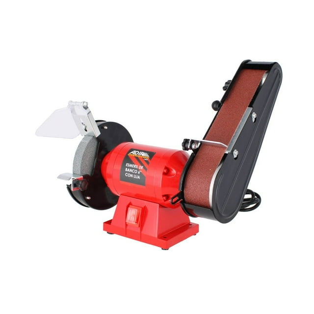 Esmeril de Banco 6″ 250W con Lija 13421 Adir – 3,450 RPM con Cinta Lijadora