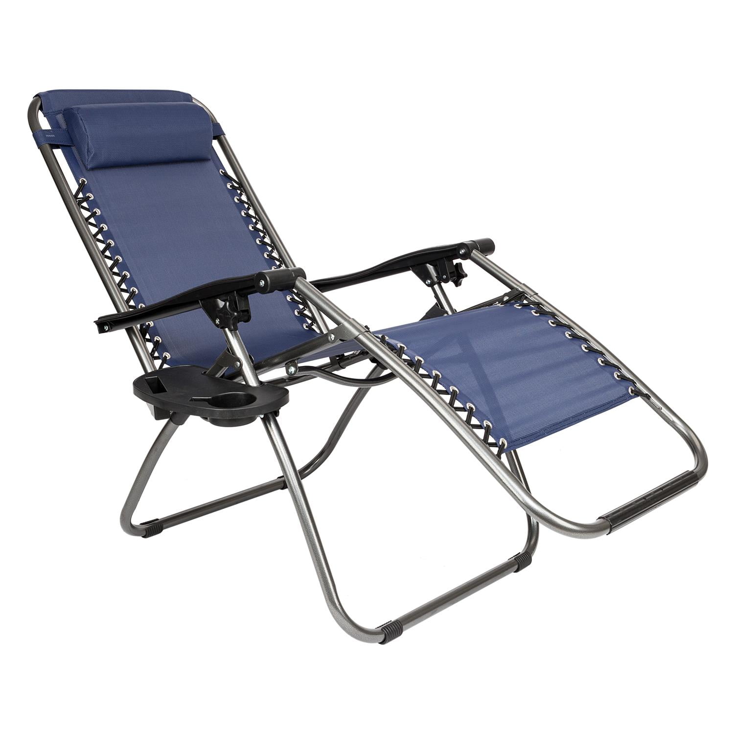 Ktaxon 2 Outdoor Zero Gravity Lounge Chair Beach Patio Pool Yard Folding Recliner Blue