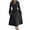 Black1, variant on Diufon Womens Long Sleeve Dresses Fall V Neck Button Maxi Dress Lace-Up Waisted A-Line Pleated Dress