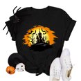 thumbnail image 4 of Glisme Halloween Tops For Women Graphic Print Short Sleeve Crew Neck Shirt Party Comfortable Women T Shirt Size L Black, 4 of 5
