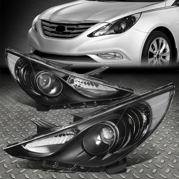 Nuvision for 11-14 Sonata Projector Headlight Head Lamps Black Housing Clear Corner