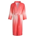 thumbnail image 1 of PEASKJP Tie Front Robe for Women Short Robe Long Sleeve Robe Attached Belt Soft Sleepwear Ladies Loungewear, Red XL, 1 of 2