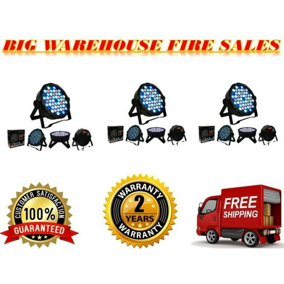 3 MR.DJ MEGA354 DJ PARTY CLUB STAGE SHOW LIGHTING FLAT PAR LIGHTING 54X1W RGBW