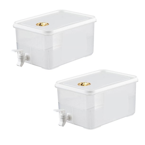 Hervidor de agua fría de 2 x 5 l con grifo para frigorífico, cubo para agua fría, botella de limonada, dispensador de agua para bebidas, vajilla