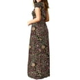 thumbnail image 2 of Mengpipi Women Maxi Dresses Short Sleeve Long Loose with Pockets S-2XL, 2 of 6
