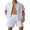 White, variant on Aunavey Men's Linen Shirts Short Sleeve Button Up Shirts Beach Hawaiian 2 Piece Short Set
