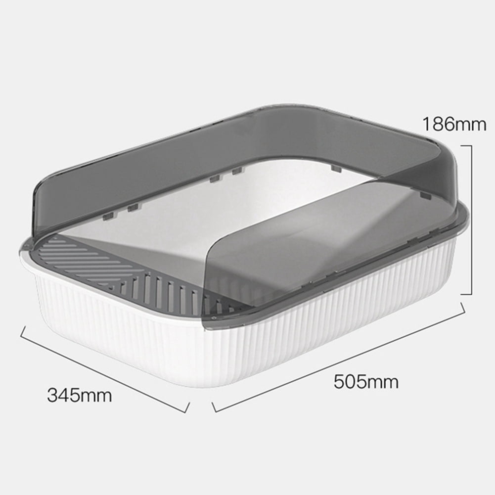 Semi-Enclosed Large Litter Box for Cats,Top Entry,High Sided, Non-Sticky,Anti-Urine Leakage,Easy to Clean Essential for Pet Home