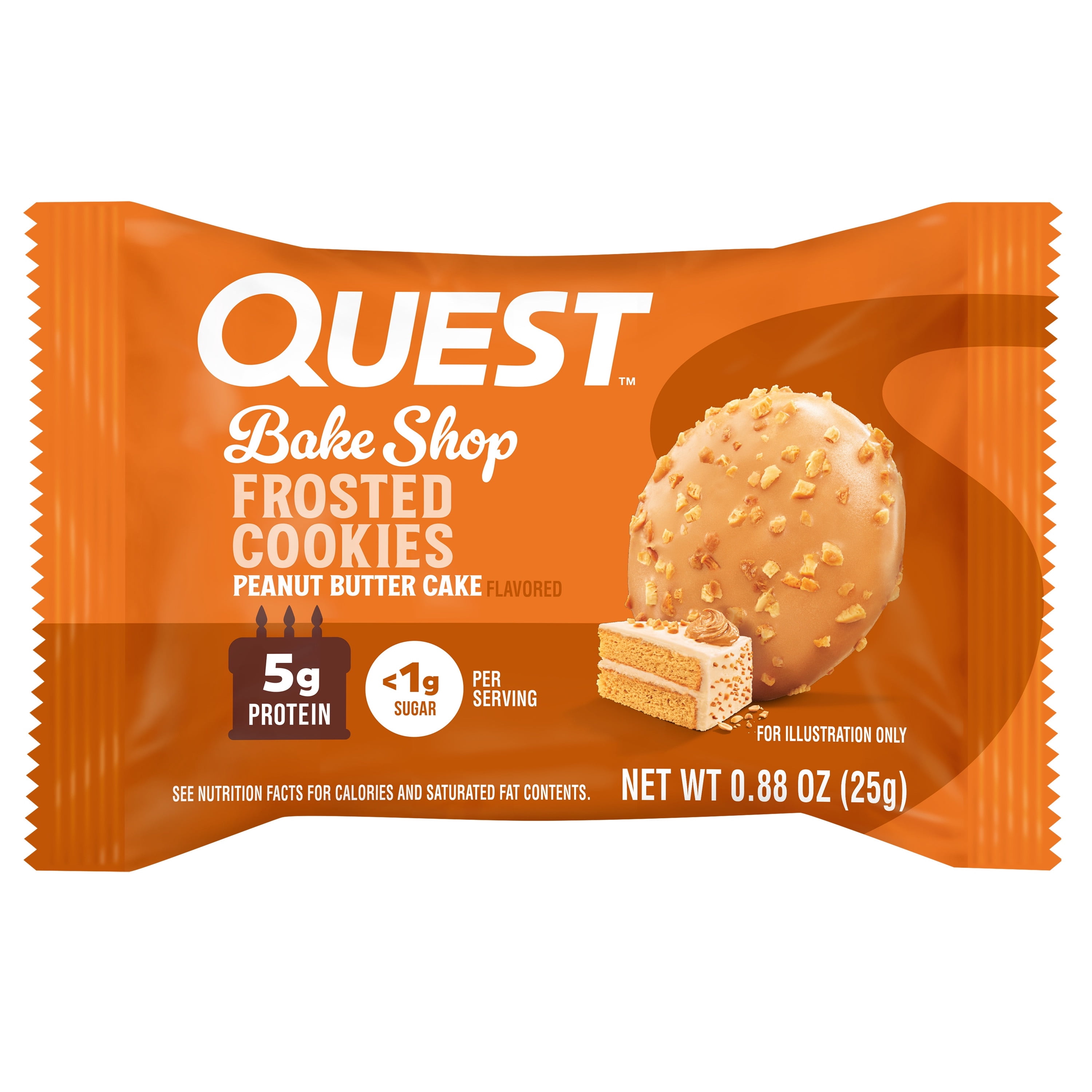 Quest Frosted Protein Cookies, Peanut Butter Cake Flavor, 5g of Protein, 8 Count