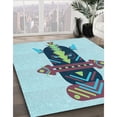thumbnail image 3 of Ahgly Company Tapis d'Intérieur Lavables en Machine, Carrés de Transition, Carrés 4', 3 of 7