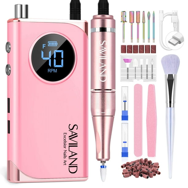 Taladro de uñas eléctrico SAVILAND Professional 40000RPM Rosa