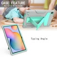 thumbnail image 3 of Dteck Case for Samsung Galaxy Tab A7 10.4" SM-T500 T505 (2020 Released) 10.4-inch,Shockproof 3-layer-protection Hybrid Rubber Hard PC Back Protective Kickstand Cover,Gray+Mint, 3 of 4