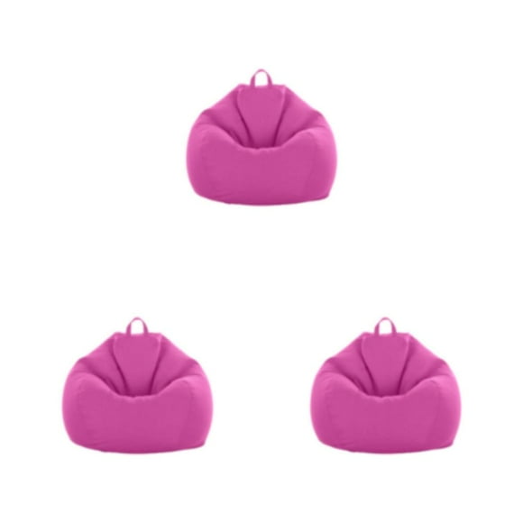 Maytalsory Enhance Living Room Decor Lazy Sofas Stylish Chair Cover Puff Sofa Chair Bag rose 3Set
