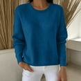 thumbnail image 2 of AcaicsNo Boundaries Women's Long Sleeve Sweater, Crew Neck Soft Lightweight Knit Pullover Casual Solid Color Tops, 2 of 5