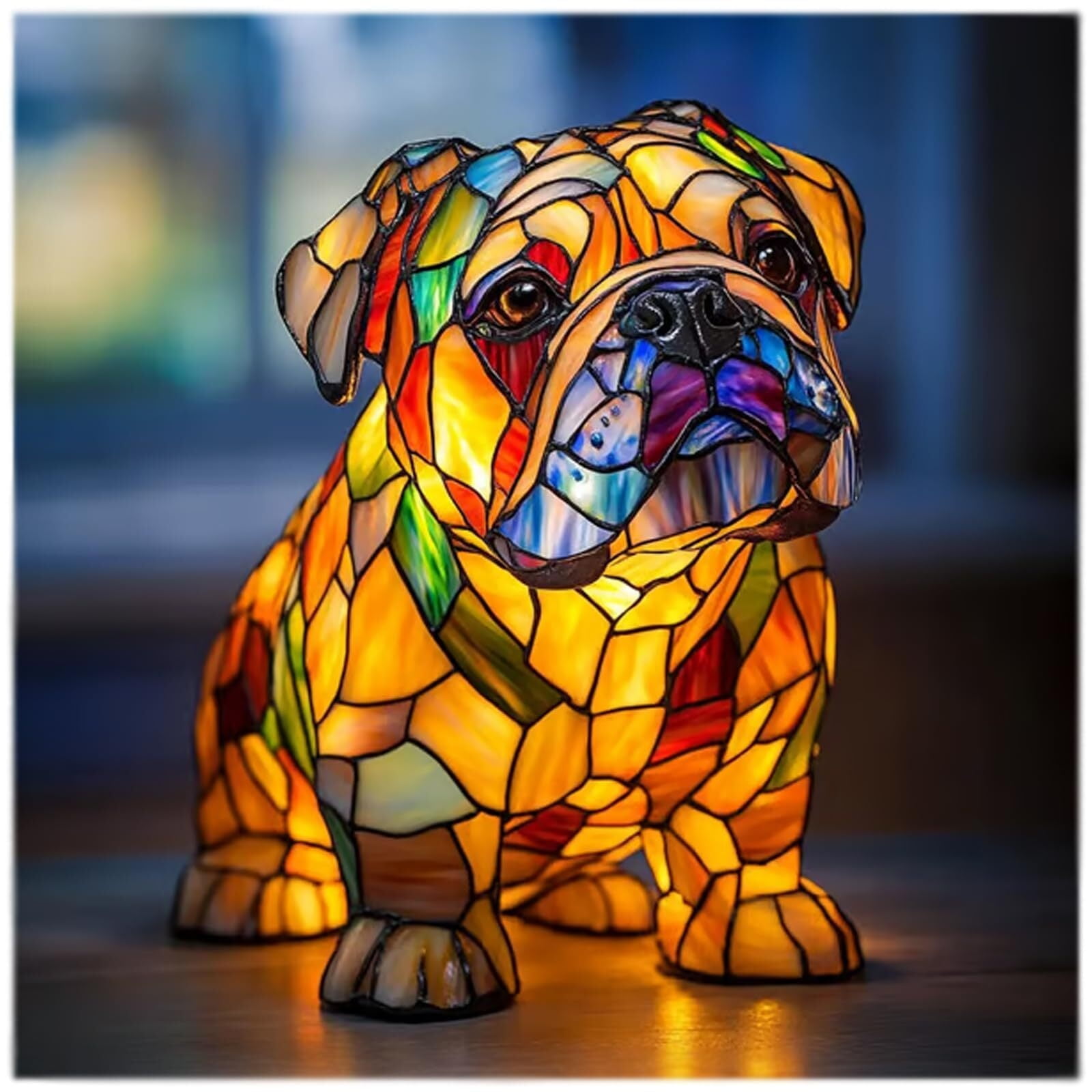 Dog Breed Night Lamp  English Bulldog, French Bulldog, Pug, Corgi, Dachshund, Boxer, Yorkshire Resin Tabletop Art Night Light, Fun Christmas Gift for Dog Lovers