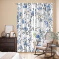 thumbnail image 3 of Blue Floral Birds Kitchen Curtains 84 Inch Length, Farmhouse Flowers Pastoral Grommet Top Bedroom Living Room Curtains, Light Filtering Cafe Curtain Drapes 2 Panels Set 84''x84'', 3 of 9