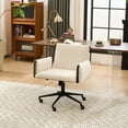 thumbnail image 6 of Kidol & Shellder Boucle Beige Office Chair with Adjustable Height & Rolling Wheels - 300 lbs Weight Capacity with Armrests - Padded Desk Chair for Home Office, Bedroom, Makeup Vanity, 6 of 9