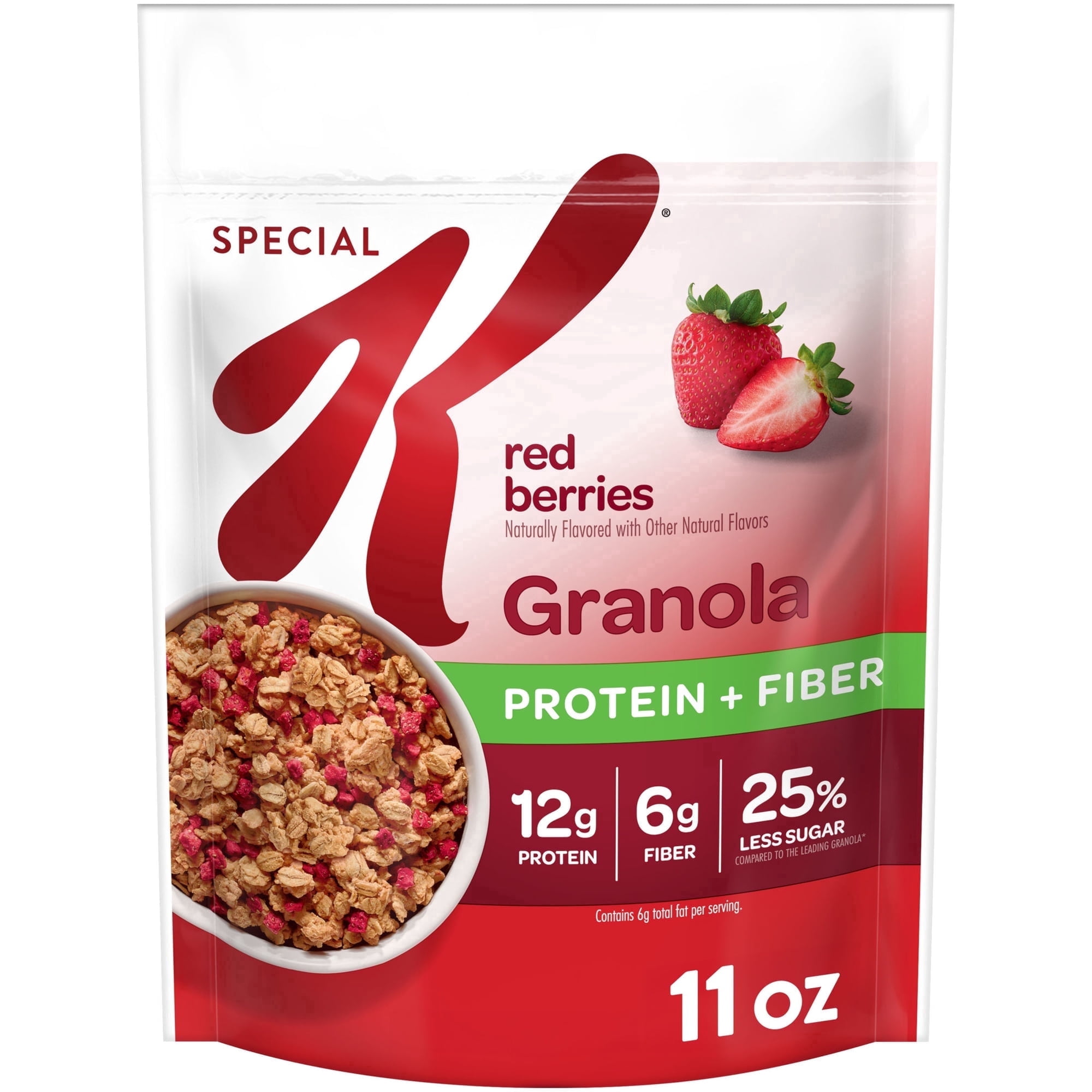 Kellogg’s Special K Granola, Protein Granola, Fiber Snacks, Red Berries, 11oz Bag (1 Bag)