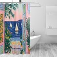 thumbnail image 2 of Yayeee Shower Curtain with Hooks 72"x72" Waterproof Fabric Bathroom Hanging Decor, Colorful Seaside, 2 of 5