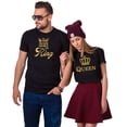 thumbnail image 6 of King and Queen Couple Shirt for Him&Her Black Funny Couple T-Shirt Better&Half Summer, 6 of 10