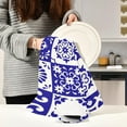 thumbnail image 6 of Kitchen Towels Talavera Ceramic Navy Blue Pattern Cleaning Towel Absorbent Hand Towels Tea Towels for Home Restaurant Dish Clean 28" x 18", 4PCS, 6 of 7