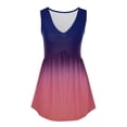 thumbnail image 4 of Women Tank Top Flowy Ruffled Sleeveless V Neck Tank Top Blouse with Waist Tie Casual Elegant Shirt Size 2XL, 4 of 4
