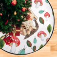 thumbnail image 4 of Autumn Snails Mushrooms Christmas Tree Mats Waterproof Tree Skirt, Xmas Tree Stand Tray Mat Floor Protector Pad for Holiday Party Decoration, 28.3", 4 of 6