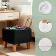 thumbnail image 7 of SCRAWLGOD Paws Heart Print Black Ottoman Cover Square, Stretch Ottoman Cover, Anti Dust Ottomans Slipcover Square Washable Foot Stool Covers with Elastic Bottom, 7 of 7