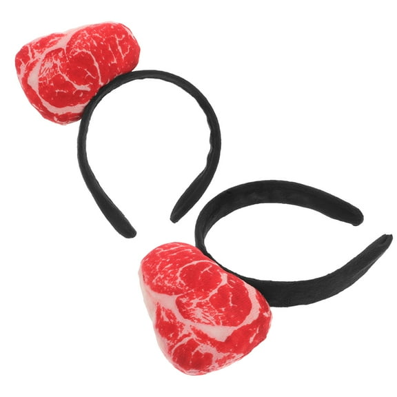 RENACLIPY Meat Shaped Headbands Plush Costume Accessory 2Pcs