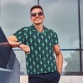 thumbnail image 4 of Fotbe Green Vintage Peacock Camiseta Polo de Golf para Hombre con Estampado – Camisa Deportiva Transpirable con Cuello Abotonado-3X-Large, 4 of 6
