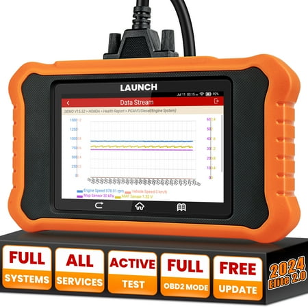 LAUNCH X431 Creader Elite 2.0 for Honda Acura 2024 OBD2 Car Scanner, Full Systems Bi-Directional Scan Tool, All Reset Services, Full OBD2 Code Reader, AUTOVIN, Battery Registration