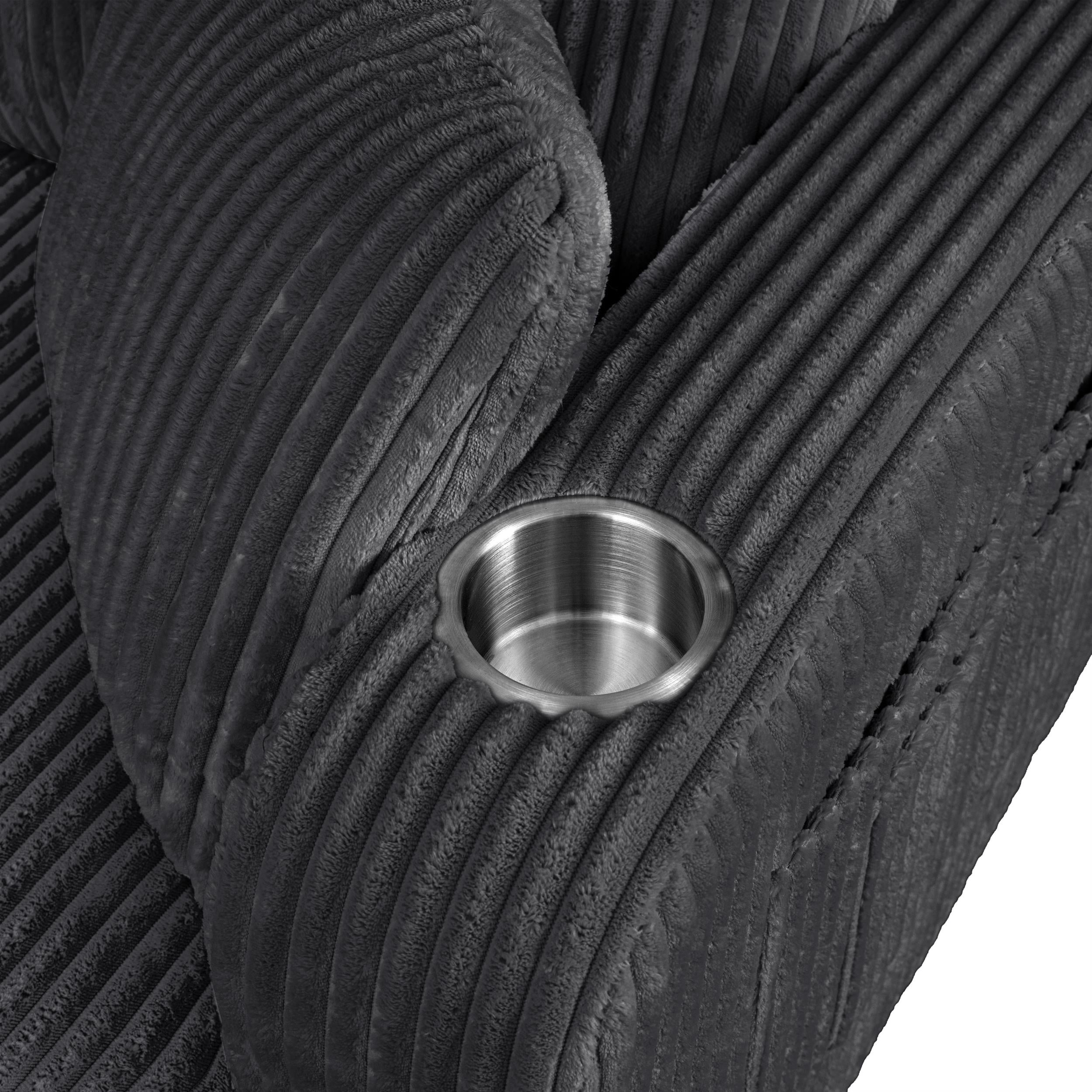 Furniture of America Fayen Modern Small Space Chenille Fabric Loveseat with Pillow, Dark Gray