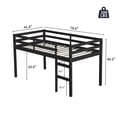 thumbnail image 7 of Miniyam Wood Twin Size Loft Bed for Kids, Space-Saving Design, Black, 7 of 7