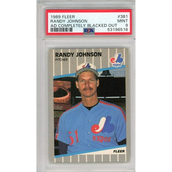 Graded 1989 Fleer Randy Johnson #381 Rookie RC Baseball Card PSA 9 Mint