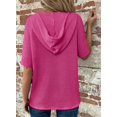 thumbnail image 2 of Top Dokotoo para mujer, cuello en V, cuello en V, manga corta, color rosa L, 2 of 6