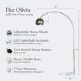 thumbnail image 5 of Brightech Olivia 75 in. Brushed Chrome Modern 1-Light LED Marble Base Floor Lamp with Chrome Metal Bowl Shade and Adjustable Head, 5 of 11