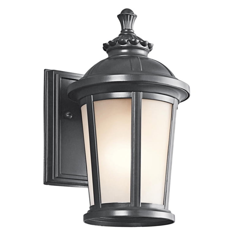Kichler Northland 12-Inch Outdoor Wall Light - Black Exterior, White Interior, Coastal Style, Wet Rated