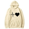 thumbnail image 4 of GTEYOIJN Ladies' Electrocardiogram Printed Fashionable Loose Casual Fashion Hoodie, Sweatshirt, Hoodie with Pockets Women's Zip Up Hoodie, 4 of 4