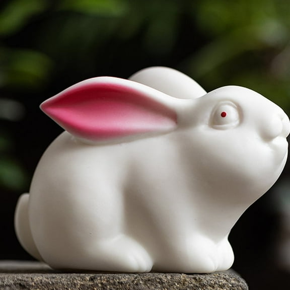 Ceramic Bunny Figurine Decorations Rabbit, Porcelain Modern Art Home Decor, Easter Decorations Bunny Decorations for Home,Style D