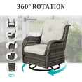 thumbnail image 4 of POCASSY Outdoor Wicker Rattan Swivel Rocking Patio Club Accent Chairs with Cushions, 4 of 10