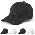 thumbnail image 2 of Xfvqtps Men Women Baseball Cap Rhinestone Polka Dot Breathable Sun Protection Baseball Hat Trucker Hat, 2 of 2