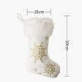 thumbnail image 6 of Vnanda Christmas Stockings, White Snowflake Large Stockings Faux Fur Fireplace Hanging Candy Gift Socks Christmas Ornament Gift Bags for Family Holiday Xmas Party Decorations, 6 of 6