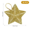 thumbnail image 2 of HAMPPLIES Christmas Tree Decoration Ornament 30Pcs Golden Glitter Star Pendants for Indoor Use, 2 of 7